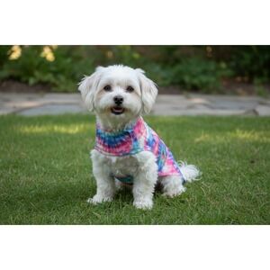 Canada Pooch Athletics Tie Dye Dog Poncho Pink Blue Yellow Size 14 Small/ Medium